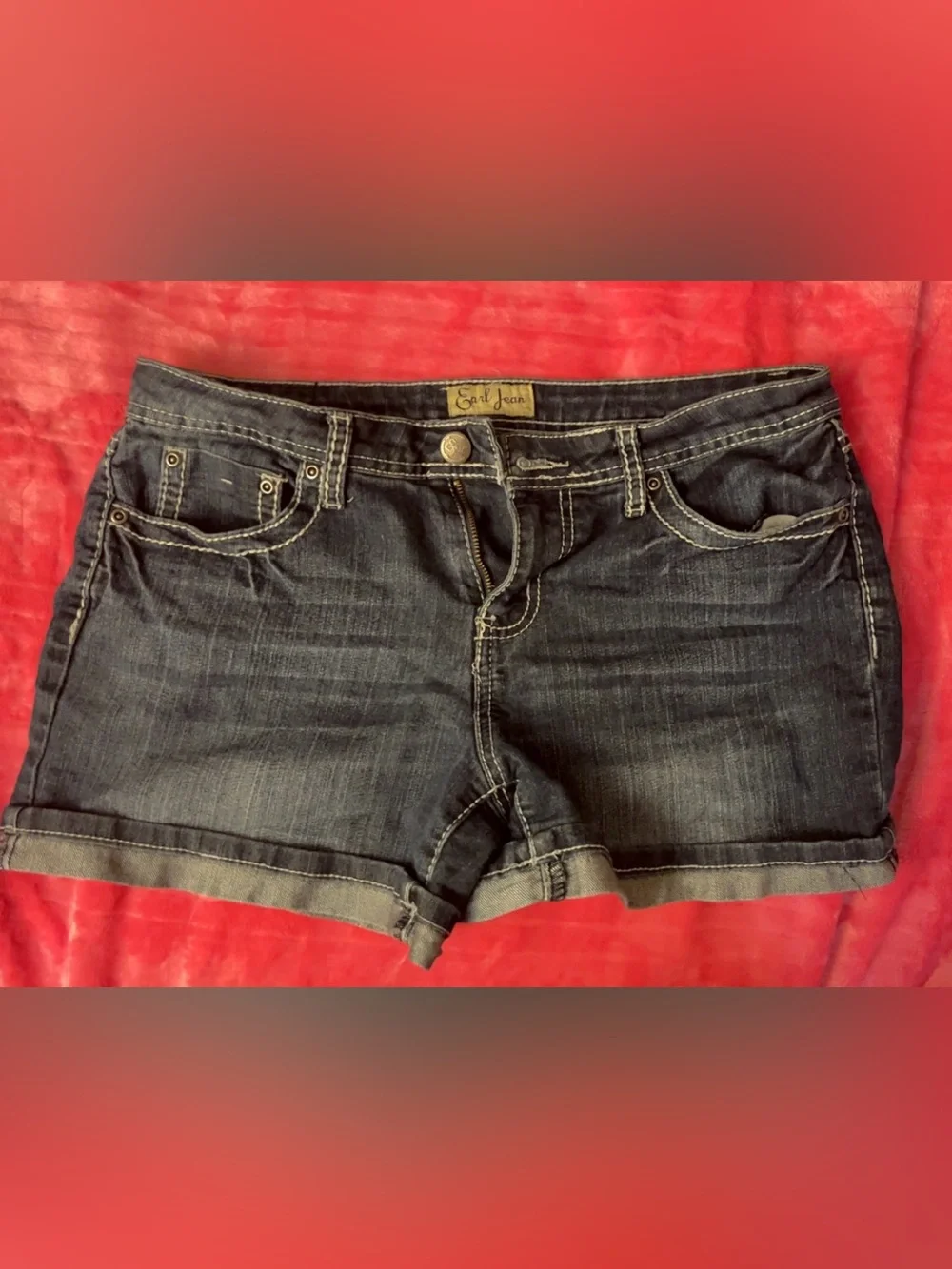 Dark-Wash Denim Shorts